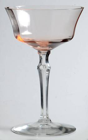 200-2 Pink (Pink and Clear) Champagne/Tall Sherbet