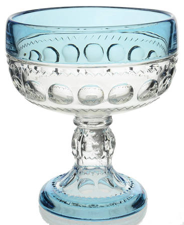 King's Crown-Blue Flashed (Top Only) Compote No Lid