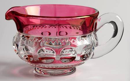King's Crown-Ruby Flashed (Top & Bottom) Creamer