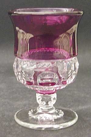 King's Crown-Ruby Flashed (Top & Bottom) Juice Glass