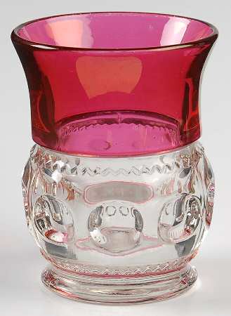 King's Crown-Ruby Flashed (Top & Bottom) 7 Oz Flat Tumbler