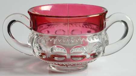 King's Crown-Ruby Flashed (Top & Bottom) Open Sugar