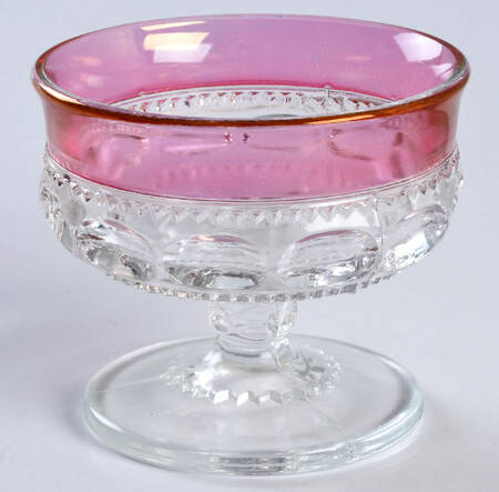 King's Crown-Cranberry Flashed (Top & Bottom) Champagne/Tall Sherbet