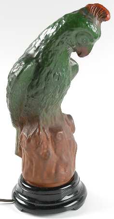 Lamps Large Parrot Lamp W/Dark Green Body