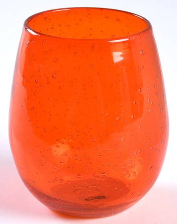 Bubble Glass (Colors) Orange Stemless Wine