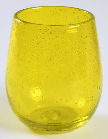 Bubble Glass (Colors) Yellow Stemless Wine