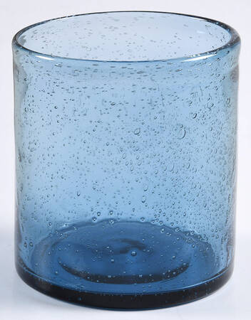 Bubble Glass (Colors) Cobalt Blue Double Old Fashioned