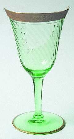 Minton Green (Stem 14196, Swirl Optic Left) by Tiffin-Franciscan
