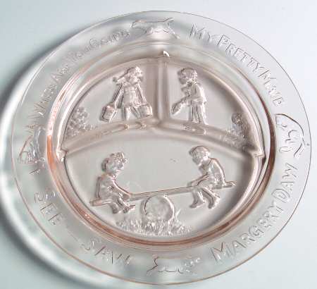 Nursery Rhyme Pink Child's Plate