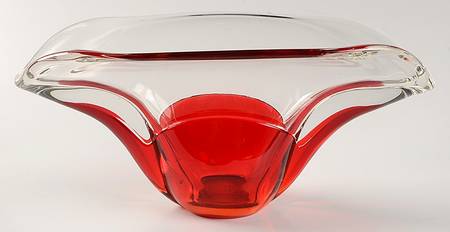 Empress Ruby Clear 12" Oblong Bowl