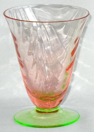 15024-Pink-Green (Festoon Optic) Juice Glass