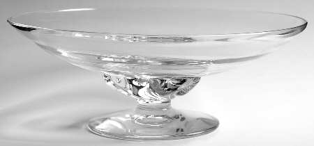 Three Leaf Stem Clear 11" Footed Bowl