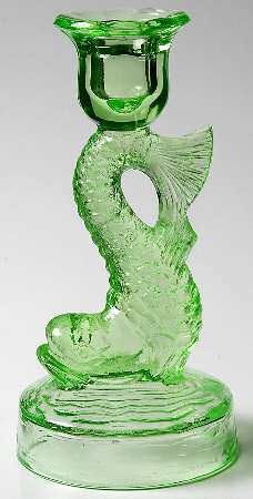 Animals & Figurines #9671 7" Dolphin Candlestick with Wavy Base