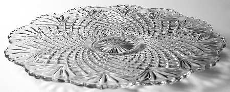 Fan & Diamond (Clear)  (#15041) Large Torte Plate