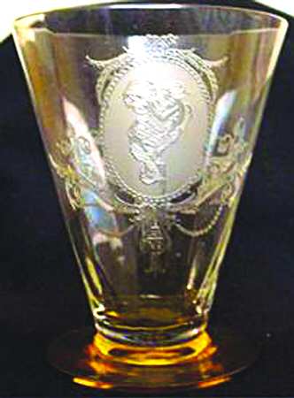 Psyche Amber and Clear (Stem 15003) Footed Tumbler