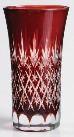 Ruby Hand Etched Flat Liquor Tumbler