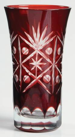 Ruby Hand Etched Flat Liquor Tumbler