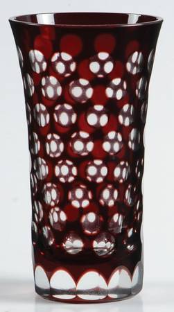 Ruby Hand Etched Flat Liquor Tumbler
