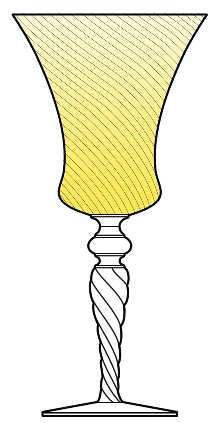 15022-6 (Yellow Spiral Optic Bowl) by Tiffin-Franciscan