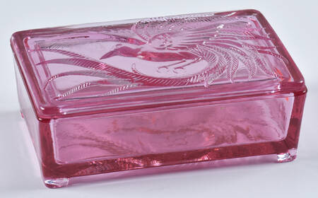 Animals & Figurines Pink Rectangular Jewel Box with Lid