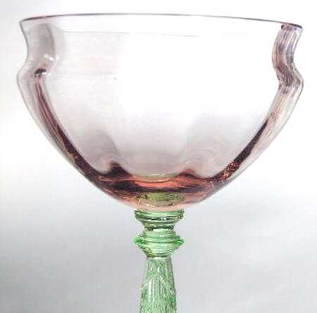 TIF72 Pink and Green Champagne/Tall Sherbet