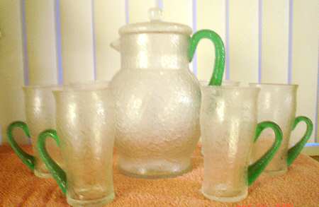 Jack Frost Clear Green Pitcher & Lid