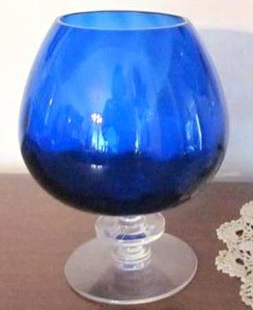 Diamond Optic Cobalt Blue 6" Rose Bowl
