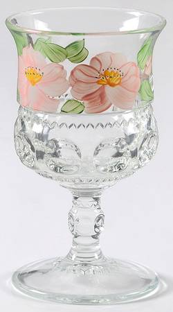 Desert Rose (USA Backstamp) Tiffin Glassware Goblet