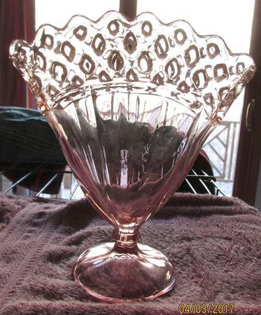 Open Work 8" Fan Vase