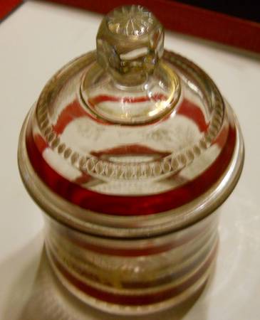 Tiny Thumbprint Ruby Flash Dec 1 Sugar Bowl & Lid