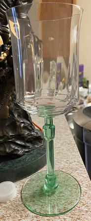 15039 (Green Stem-Clear Bowl) by Tiffin-Franciscan