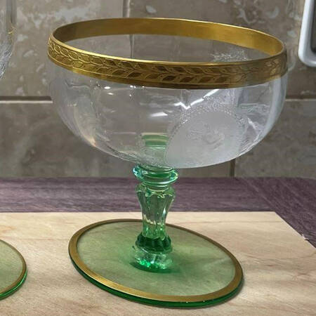 Psyche Green-Gold Low Sherbet