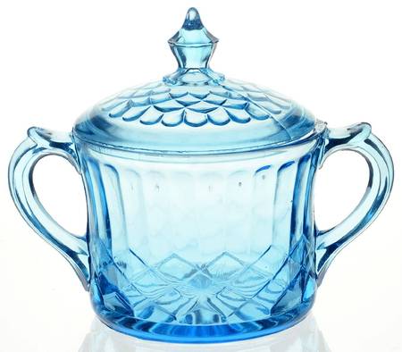 Aunt Polly Blue Sugar Bowl & Lid