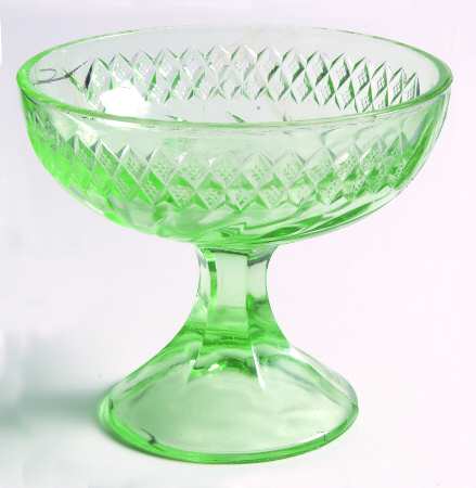 Floral and Diamond Green Footed Dessert