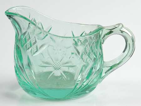 Floral and Diamond Green Creamer