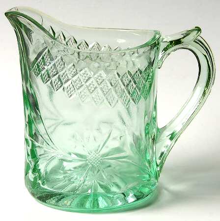Floral and Diamond Green Creamer
