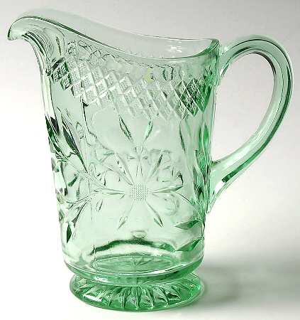 Floral and Diamond Green 42 Oz Pitcher