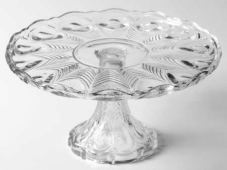 Peacock Feather 8" Diameter High Cake Stand
