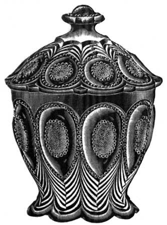Peacock Feather Sugar Bowl & Lid