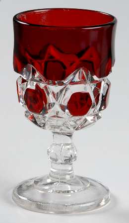 Red Block Wine Glass