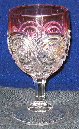 Star In Bull's Eye Ruby Flash Water Goblet
