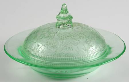 Strawberry Green Round Covered Butter