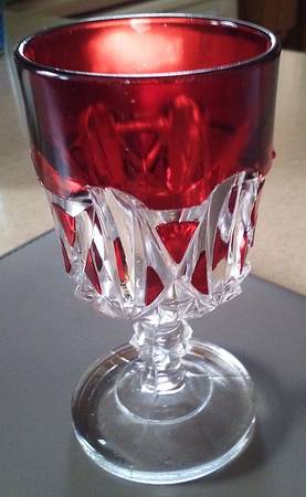 Triple Triangle Ruby Wine Glass