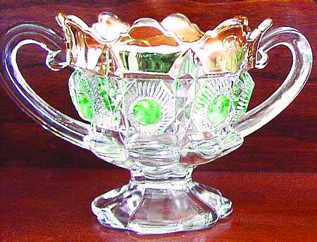 Bull's Eye and Daisy Green (Gold Trim) Open Sugar