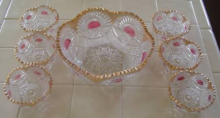 Rising Sun Ruby Flash Large Fruit Bowl