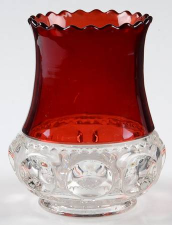 King's Crown Ruby Flash Celery Vase by US Glass