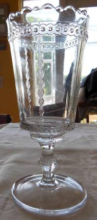 Scalloped Tape Clear Celery Vase