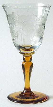 UNK236 Clear (Amber Stem) Cordial Glass