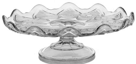Bulls Eye and Fan Clear 8" Diameter High Cake Stand