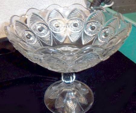 Bulls Eye and Fan Clear Tall Compote